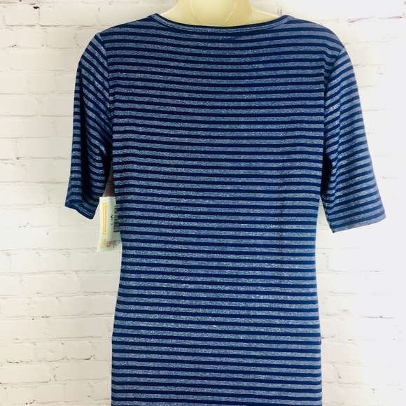 Metallic Silver & navy LIMITED soft sheath T dress - Picture 4 of 8